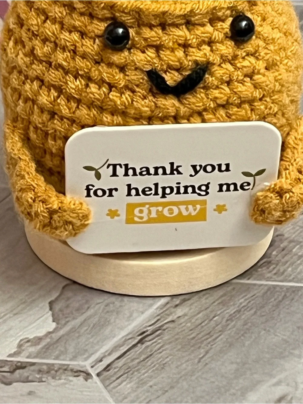 The Gifty Positive Sunflower Crochet “Thank You for Helping Me Grow” Gift